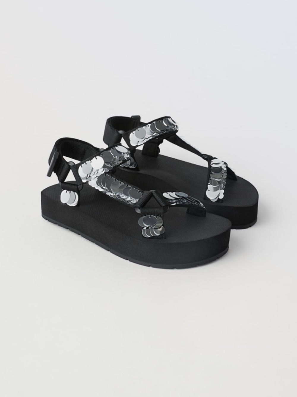 NWT Zara size 12.5 little girl silver sequin sandals